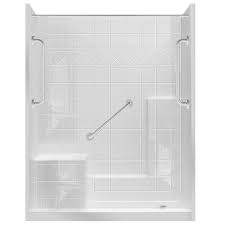 Skip to main search results. Shop Laurel Mountain Loudon Low Zero Threshold Barrier Free White Gelcoat And Fiberglass Wall And Floor 3 Piec Alcove Shower Kits Shower Stall Kits Shower Kits