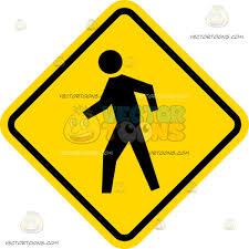Black And White Diamond Road Sign Pedestrian Crossing Sign Crossing Sign Pedestrian Crossing Black Silhouette
