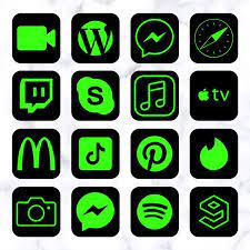 Open the shortcuts app on iphone or ipad. Neon Green Aesthetic App Icons For Ios 14 Neon App Covers 60 Ios 14 App Icons Pack Digital Art Collectibles Vadel Com