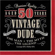 Funny Birthday Wishes For Men Images 48ct Vintage Dude 50th Birthday Napkins Red In 2020 50th Birthday Napkins 50th Birthday Quotes 50th Birthday Wishes