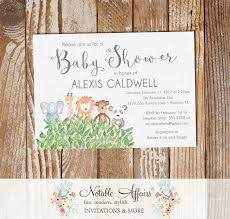 With any soirée, the most important component of any soirée are the guests. Watercolor Zoo Animals Jungle Baby Shower Invitation Linen Horizontal