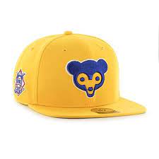 Chicago Cubs 47 Brand Yellow Sure Shot Retro 1962 Adjustable Snapback Hat Cap Snapback Hats 47 Brand Snapback