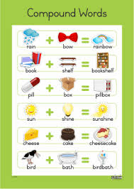 educational compound words charts school stationery