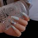 Amazon.com: Ricefod Press on Nails Handmade - Reusable Cleopatra ...