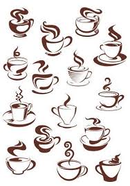 Steaming Coffee Cups Set With Capuccino Espresso Mocha Latte Coffee Cup Art Coffee Art Coffee Shop Design