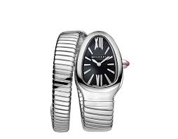 Bvlgari is famous for its glamorous gemstone jewellery, luxury watches, perfumes and leather goods. Serpenti Tubogas Steel Watch 102824 Bvlgari