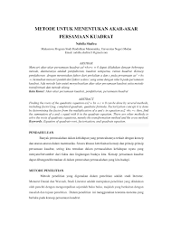Cerita keliling dan luas persegi. Pdf Metode Untuk Menentukan Akar Akar Persamaan Kuadrat