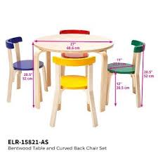 Ecr4kids Bentwood Curved Back Chair And Table Furniture Set Premium Kids Set For Homes Daycares And Classrooms Assorted Color In 2020 Kids Furniture Sets Round Wood Table Ecr4kids