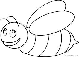 Black and white vector illustrations of funny insects drawn in cartoon style including several species. Bumble Bee Coloring Pages Bumble Bee Outline Clip Art Printable Coloring4free Coloring4free Com