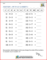 Various worksheets for nursery class. First Grade Math Worksheets