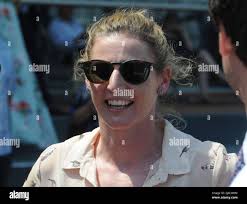 Trainer Imogen Miller smiles after Tshahitsi, ridden by jockey Brendon  McCoull, wins the John Dillon Stakes during the Australia Day Weekend Races  at Caulfield Racecourse, Melbourne,
