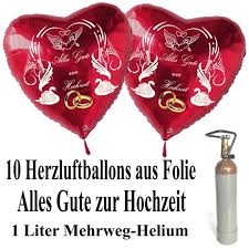 Luftballons zur hochzeit ergänzen eure hochzeitsdekoration auf stilvolle weise und sind toll. Mini Ballons Helium Set 10 Herzballons Aus Folie Alles Gute Zur Hochzeit 1 Liter Helium Ballons Helium Sets Mini Ballons Helium Sets