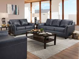 Shown in classic navy leather and 7 shiny brass legs. 55785 Cocus Blue Leather Sofa Set Acme Free Delivery