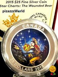 Details About 2015 Canada Star Charts The Wounded Bear Glow In Dark Color 25 Silver Coin