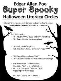 Edgar Allan Poe Literacy Circles With Lexiled Texts Literacy Circles The Tell Tale Heart Edgar Allan Poe