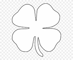 This template features four large heart shaped leaves that are plain on the inside and good for writing in or to make pretty designs inside. Free St Patricks Day Printables Four Leaf Clover Black And White Clipart Png Download 57136 Pinclipart