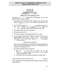 Power of partner to bind the limited liability partnership 24. Fillable Online Limited Liability Partnership Winding Up And Dissolution Rules 2012 Form No Fax Email Print Pdffiller