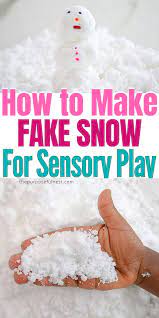 Make Pretend Snow For Sensory Play In 2021 Snow Recipe Sensory Play Fake Snow