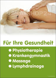 Werbeplakat Physiotherapie Krankengymnastik Massage Lymphdrainage Krankengymnastik Physiotherapie Massage