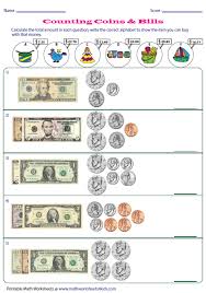 Counting U S Coins And Bills Math Worksheets 4 Kids