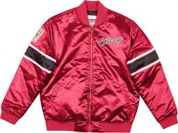 Vintage starter pro sport nba chicago bulls jacket black/red size large. Mitchell Ness Chicago Bulls Red Heavyweight Satin Jacket Jacke Anorak Windbreaker Www Hiphopgermany De
