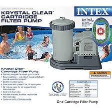 Amazon Com Intex Krystal Clear Cartridge Filter Pump For Above Ground Pools 2500 Gph Pump Flow Rate 110 Swimming Pool Filters Pool Filters Intex Pool Pump