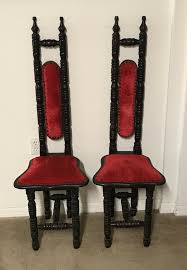 Vintage Spanish Jacobean Hall Prayer Chairs Red Renaissance Revival Gothic Pair 250 00 Vintage Spanish Jacobean Hall Prayer Prayer Chair Chair Chair Style