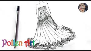Gown Dress Drawing Easy Signup for free weekly drawing tutorials. gown dress drawing easy
