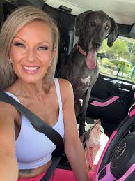 New jeep owner with great dane dog