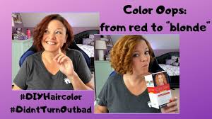 Color oops corrects your hair color by shrinking the dye molecules, allowing you to simply wash them away. Color Oops From Red To Blonde Do It Yourself Hair Dye Color Removal Color Oops Oops Hair Color Remover Hair Color Remover