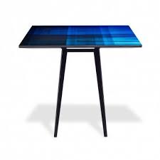 Made of tempered glass, this coffee table is strong and durable and looks simple and stylish. Hi Def Blue Square Side Table Square Side Table Mirrored Furniture Table