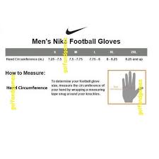 youth football gloves size chart