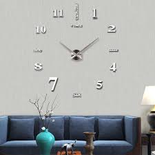 The great thing about them is that their basic design and concept is so simple and versatile that it can be adapted to match any for example, a large wall clock can make a wonderful decoration for the living room. Frameless Wall Clock Large Modern 3d Mirror Wall Clock Mute Diy Wall Stickers For Living Room Bedroom Home Decoration Silver Walmart Com Walmart Com