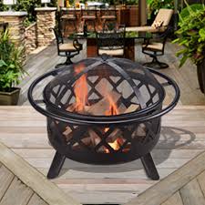 Open burning or fire pit. Wood Burning Steel Fire Pit With Cover Teamson Home Uk