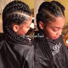 These Goddess Braids Wet Tho Still Turning Glam Freaks Into Goddesses Got My Lil Sis Foreveerprett Big Braid Styles Goddess Braids Braids To The Side