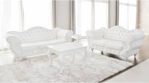 Wir bieten hier 3 ledersofas in weißem, genarbtem leder der marke desede aus gründen räumlicher verkleinerung an. 01437 Ston 3 2 Set Sofa Couch Echtleder Kunstleder Weiss Emoebel24