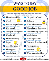 Ways To Say Good Job English Learning Spoken Learn English Words English Vocabulary