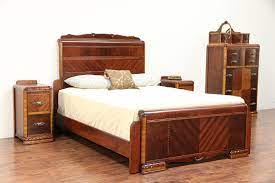 Video i 4k og hd klar til næsten enhver nle nu. Art Deco Waterfall Queen Size 4 Pc Vintage 1930 S Bedroom Set Signed 29706 Art Deco Bedroom Furniture Bedroom Set 1930s Bedroom