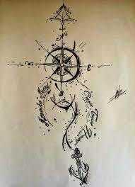 Record compass bearings, distances and magnetic declination or variation for single or multiple map routes. Men Tattoo Compass Drawing Novocom Top