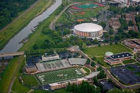 Ohio University From Above Foreground Peden Stadium Background The Convo Ohio University Athens Athens Ohio Ohio University
