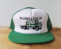 M Ludwig Sons Ltd Vintage Trucker Hat Green Mesh Snapback Etsy Vintage Trucker Hats Mesh Trucker Hat Hats