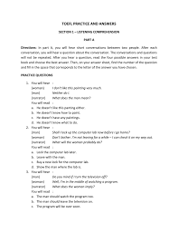 Where is the male speaker going? Toefl Practice And Answers