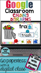 Google Classroom Ending Digraphs For First Grade Distance Learning Google Classroom Google Classroom Elementary Digraph
