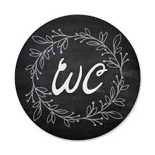 1 stuck wc schild toiletten schild klo schild im tafel kreide look schwarz weiss neutral wc schild toiletten schilder toilettenschilder