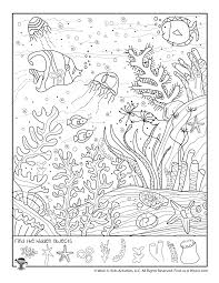 Great Barrier Reef Find The Object Printable Woo Jr Kids Activities Hidden Pictures Hidden Picture Puzzles Hidden Pictures Printables