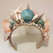 Mermaid Shell Crown Tiara Headdress Design Craft Handmade Goods Shell Crowns Mermaid Shell Mermaid Headband