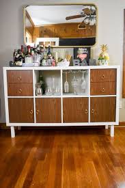 Create Your Own Budget Friendly Customized Home Bar Cabinet Or Sideboard With These Ikea Kallax Home Bar Hacks That Diy Home Bar Ikea Kallax Shelf Kallax Ikea