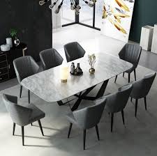 Use this table to mix and match with any chair as it's apart of the. Modern Stylish 63 Rectangle White Faux Marble Top Dining Table With Black Metal Base In Small