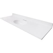 Tall separate backsplash to help protect your walls from splashes hello valued homedepotcustomer, thank you for your review of the 61 in. 61 X 22 Solid White Cultured Marble Vanity Top Hd Supply