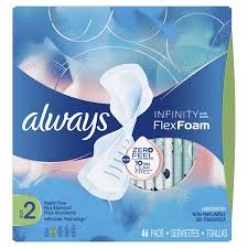 Always Infinity Size 2 Super Sanitary Pads With Wings